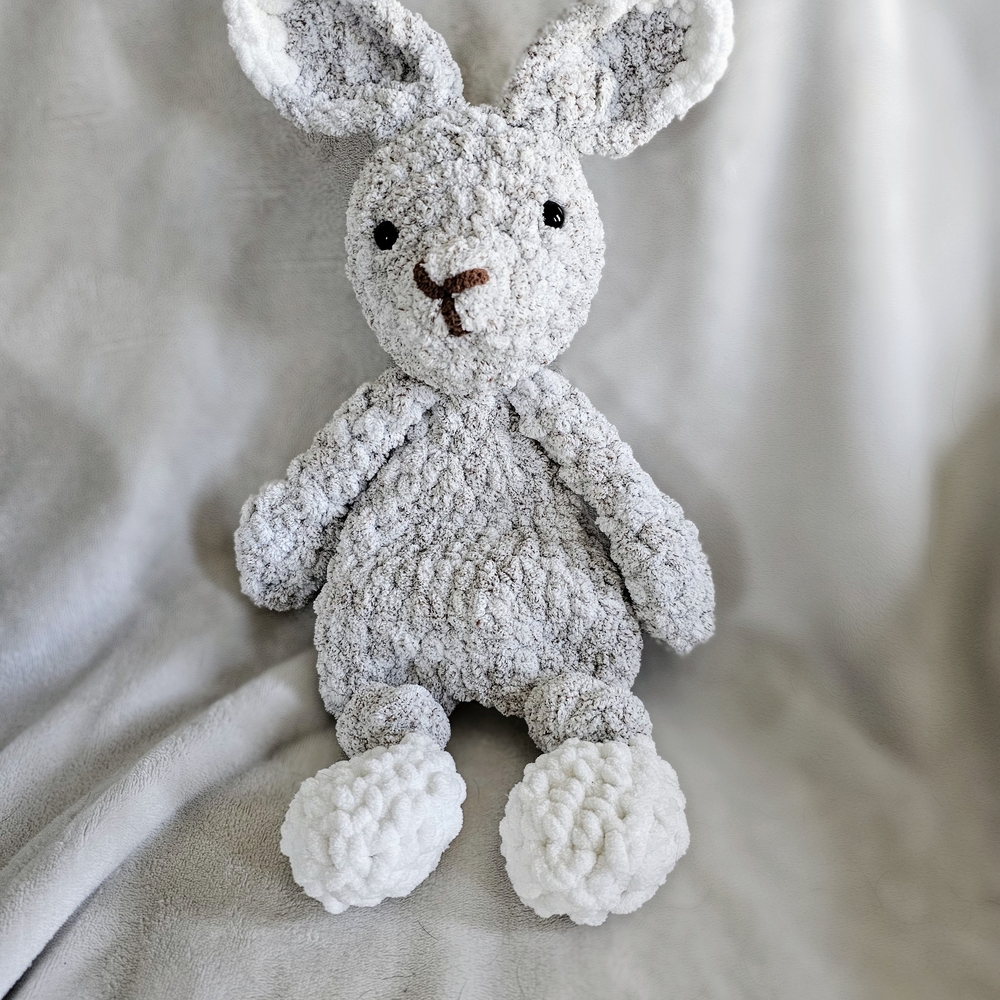 Gray and White Plush Bunny Toy